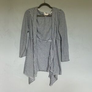 Max Studio [Weekend] Casual Striped Nautical Hooded Cardigan Size Medium